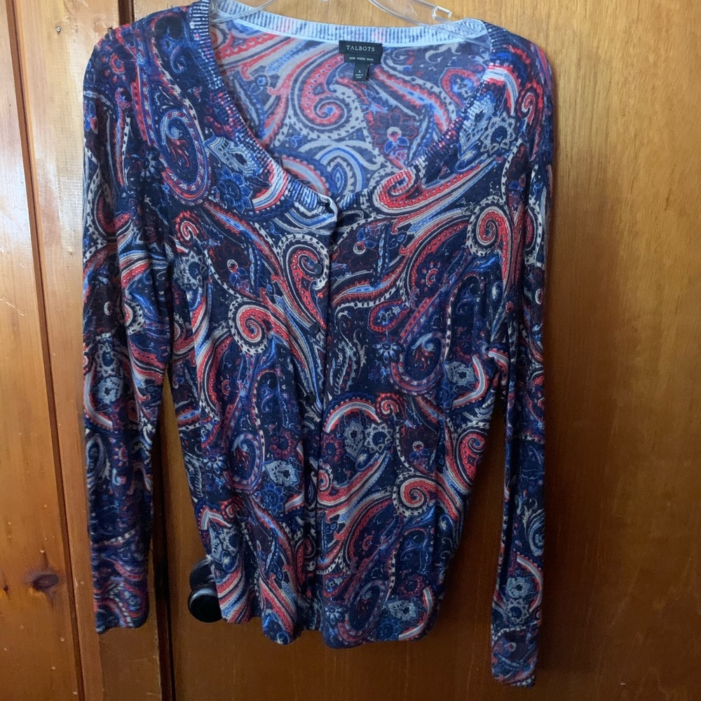 Patterned Button Up Cardigan